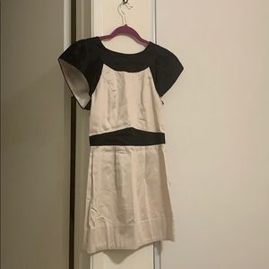French Connection Black and Cream Dress